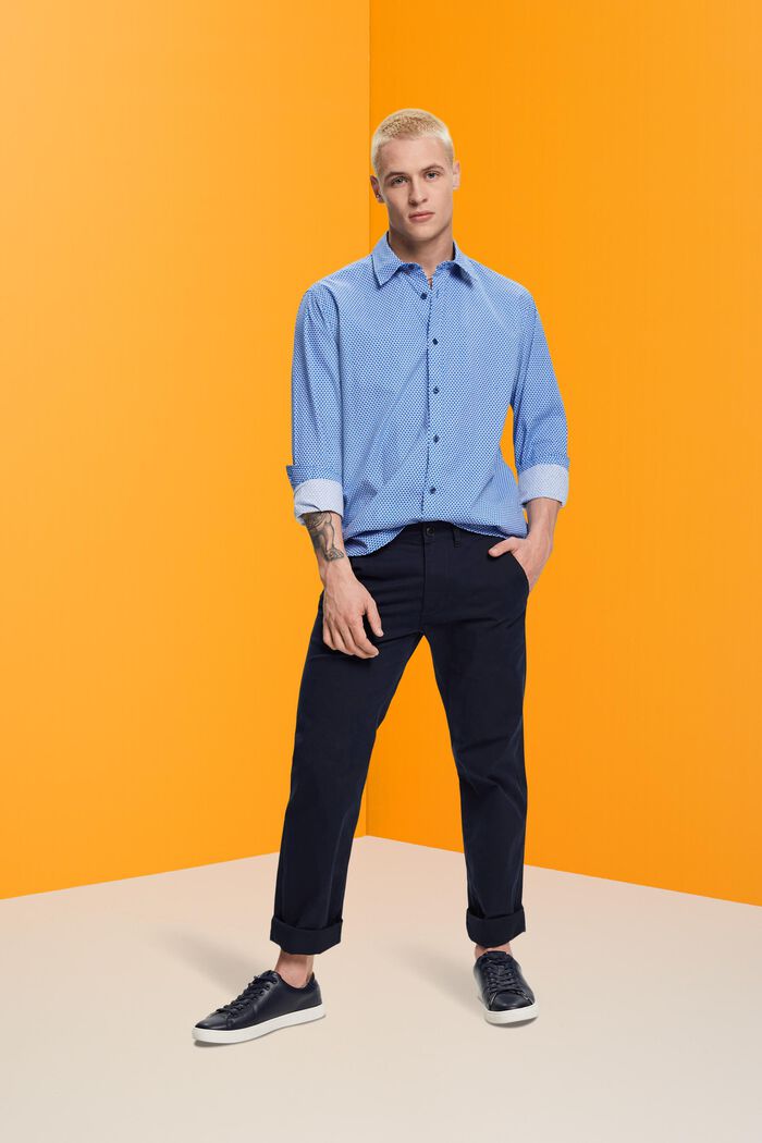 Skjorte i slim fit med allover-mønster, BLUE, detail image number 4