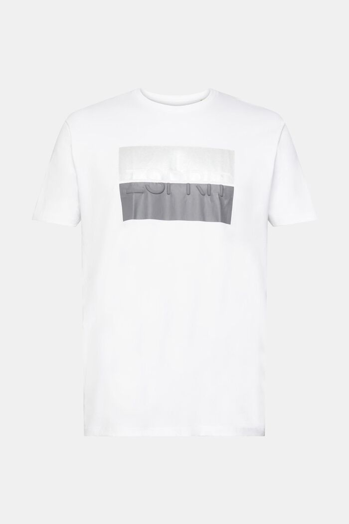 T-shirt med præget logo, WHITE, detail image number 6