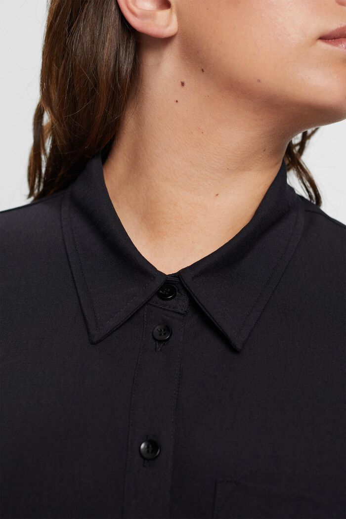 CURVY skjortekjole med bindebælte, BLACK, detail image number 0