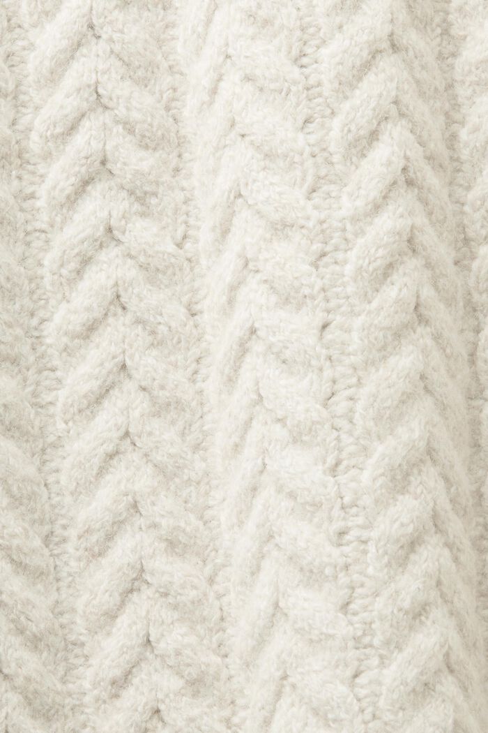 Kabelstrikket rullekravesweater, OFF WHITE, detail image number 5