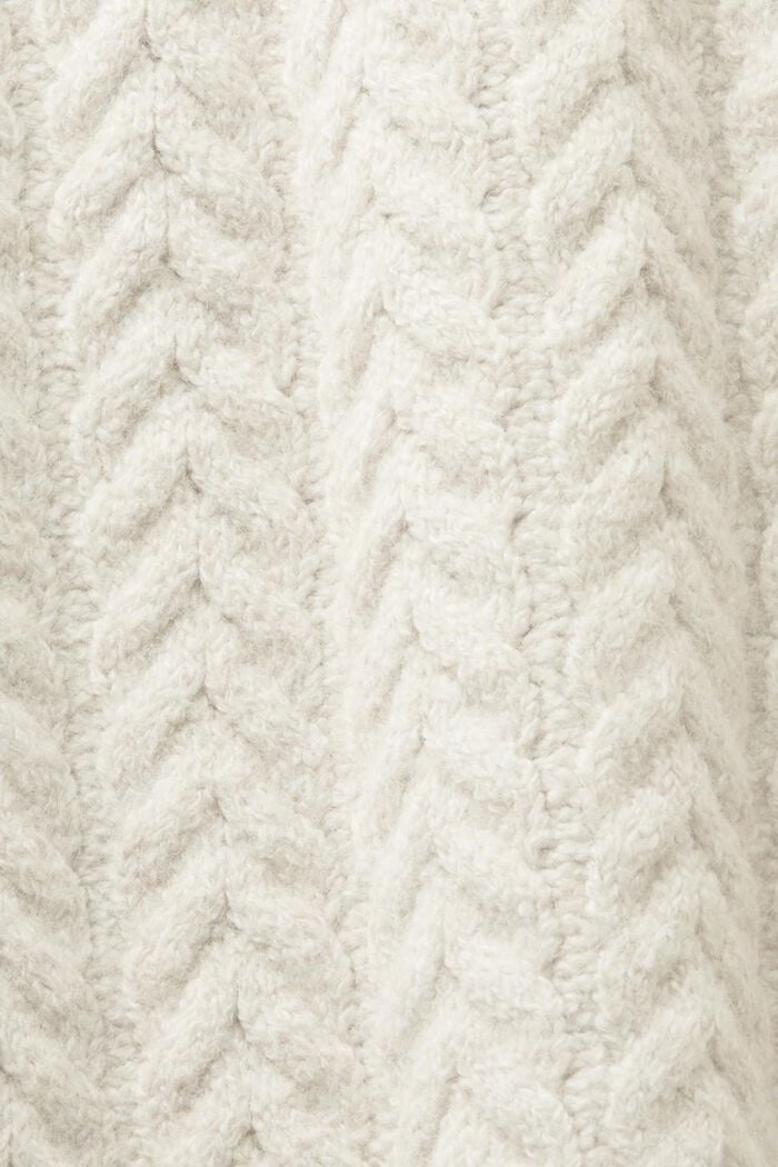 Kabelstrikket rullekravesweater, OFF WHITE, detail image number 5