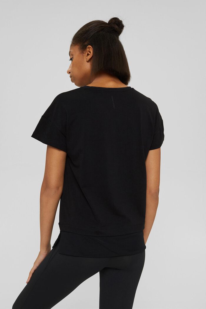 Boxy T-shirt med mesh, økologisk bomuld, BLACK, detail image number 3