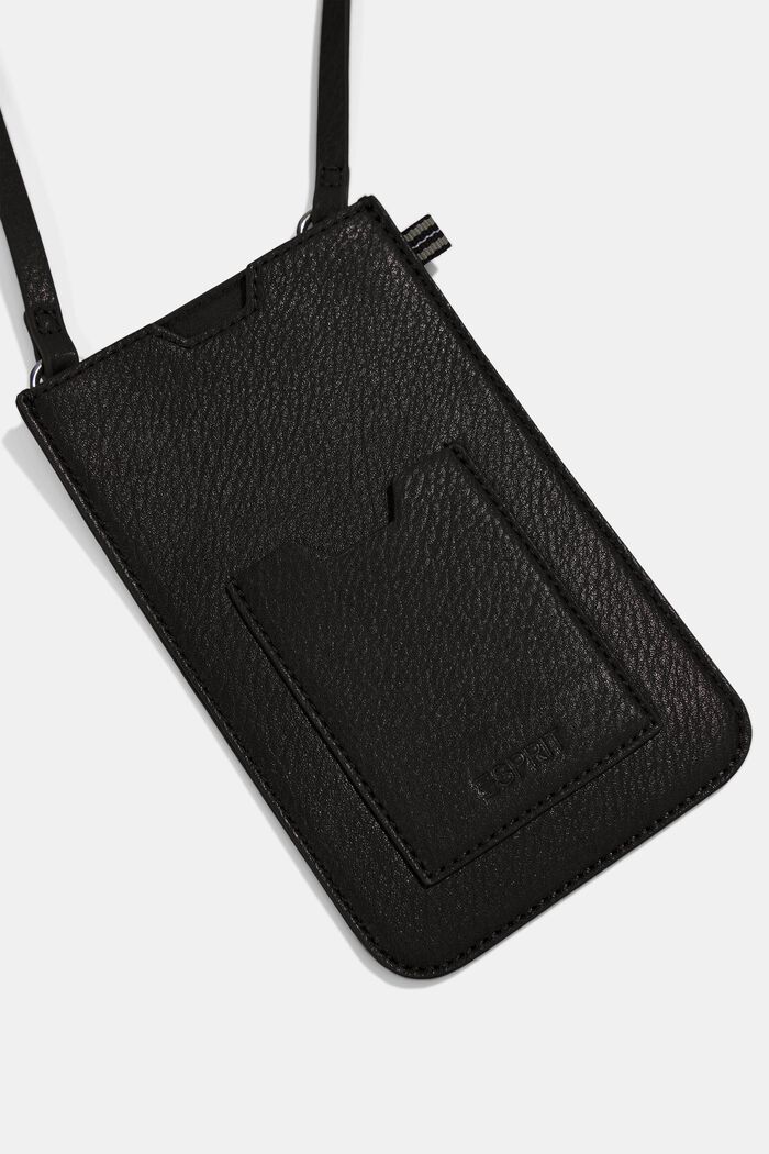 Smartphone-taske i læderlook, BLACK, detail image number 1