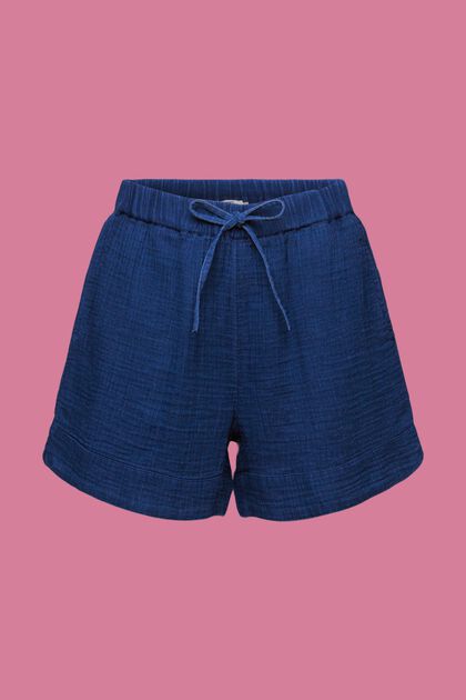 Krøllede pull on-shorts, 100 % bomuld