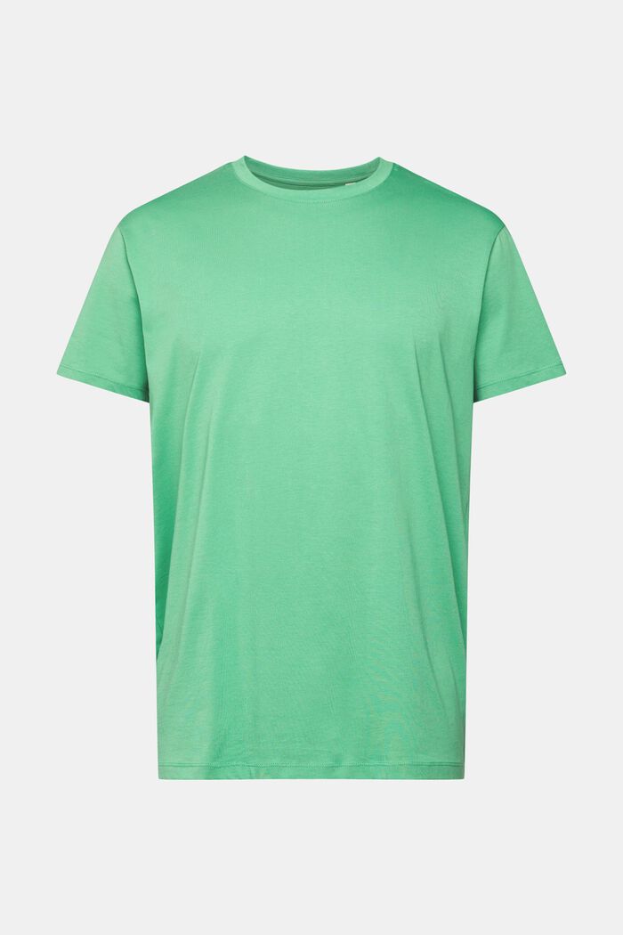 Jersey-T-shirt, 100% bomuld, GREEN, overview