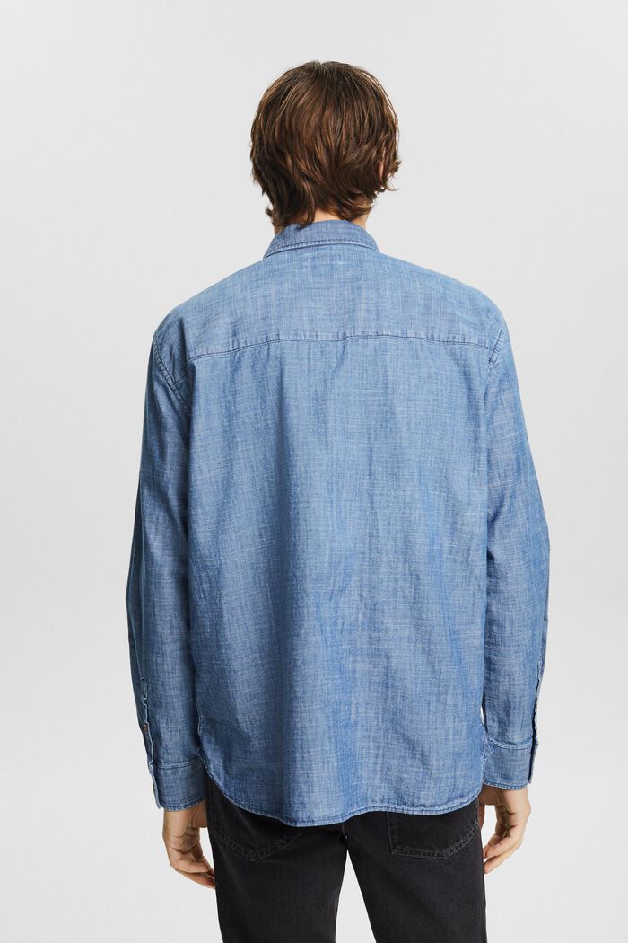 Button down-skjorte i chambray, BLUE MEDIUM WASHED, detail image number 2
