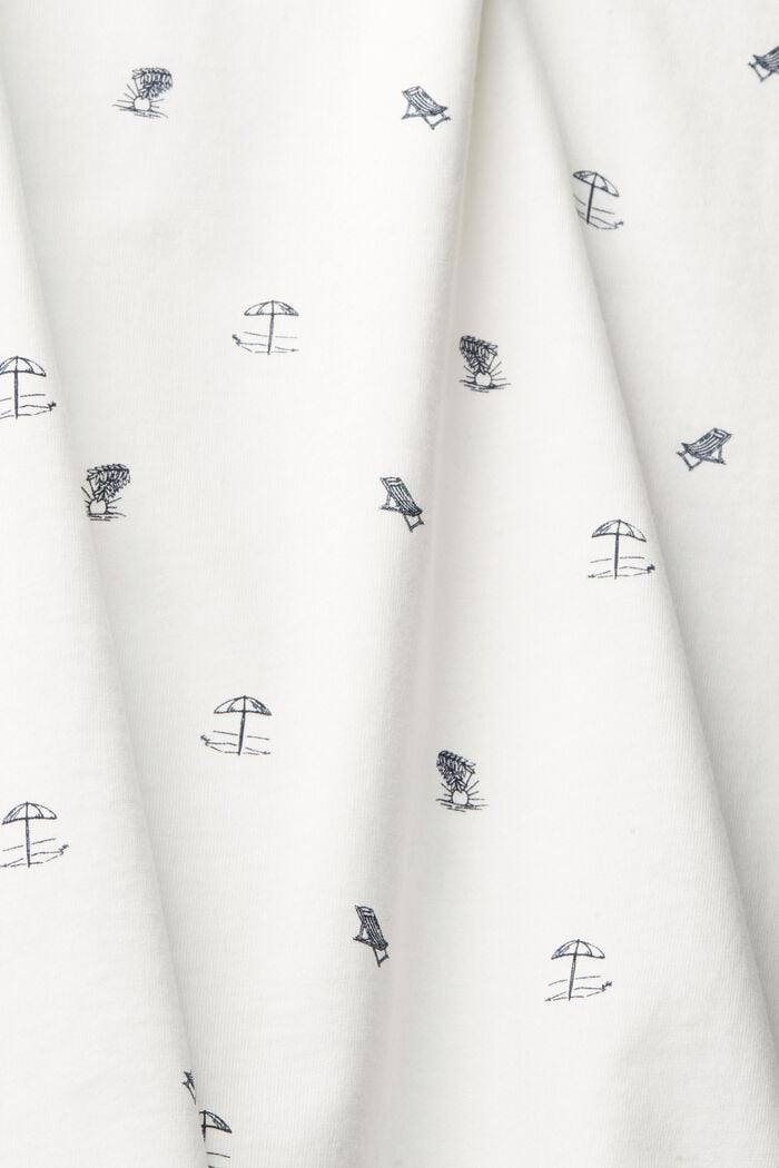 Jersey-poloskjorte med print, OFF WHITE, detail image number 4