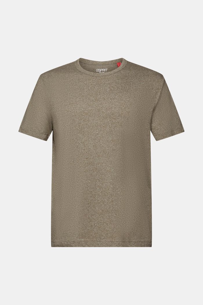 Jersey-T-shirt med rund hals, bomuldsmiks, KHAKI GREEN, detail image number 5