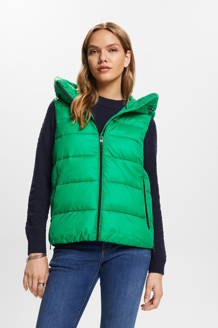 Genanvendte materialer: Quiltet vest, GREEN, detail image number 0