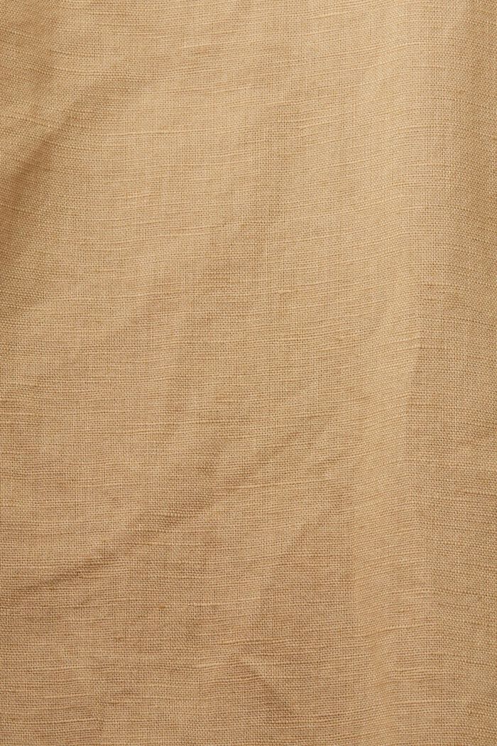Kortærmet skjorte i hør- og bomuldsmiks, BEIGE, detail image number 6