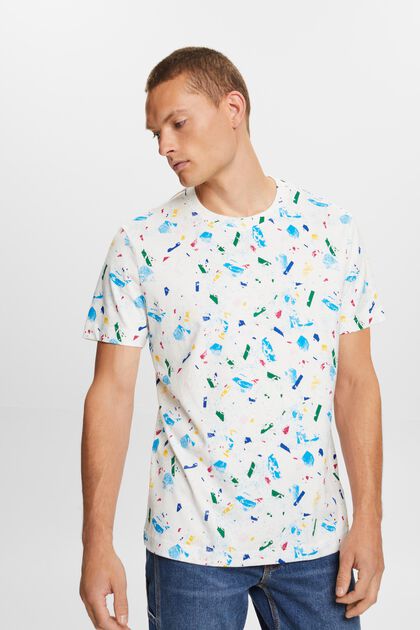 Bomulds-T-shirt med allover-print