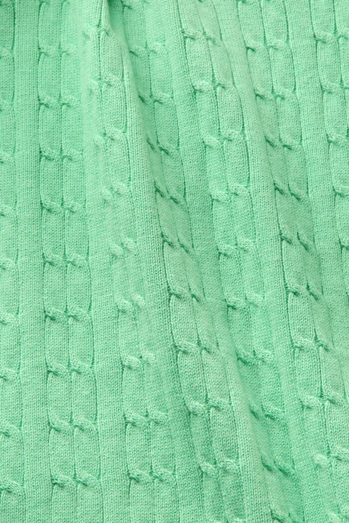 Polosweater i kabelstrik, LIGHT GREEN, detail image number 4