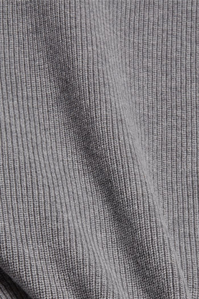 Pullover med C-hals, 100% bomuld, MEDIUM GREY, detail image number 4