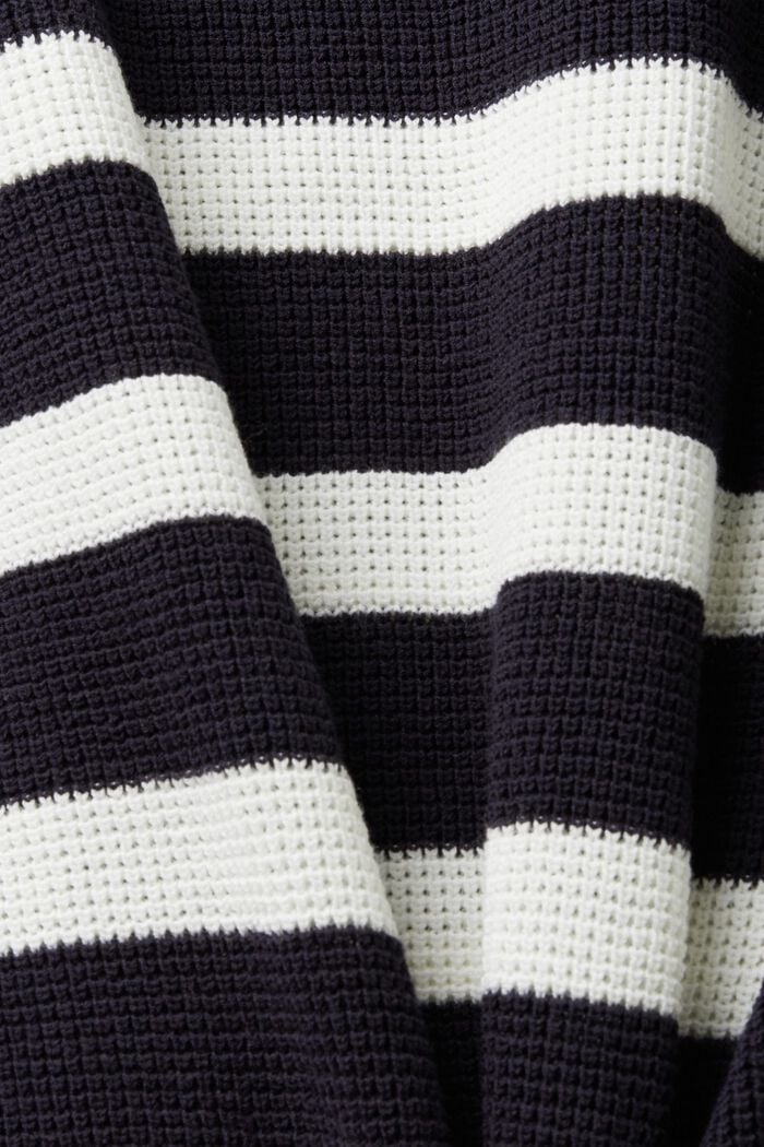 Stribet pullover i strik med cropped ærmer, NAVY, detail image number 5