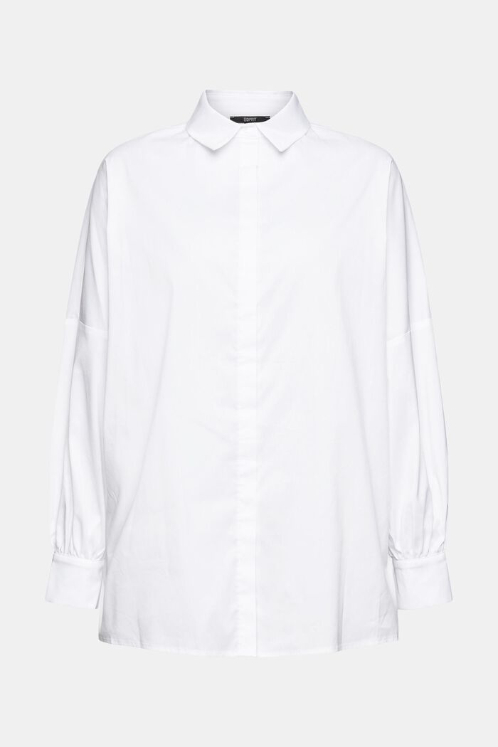 Bluse i oversized denimlook, WHITE, detail image number 7