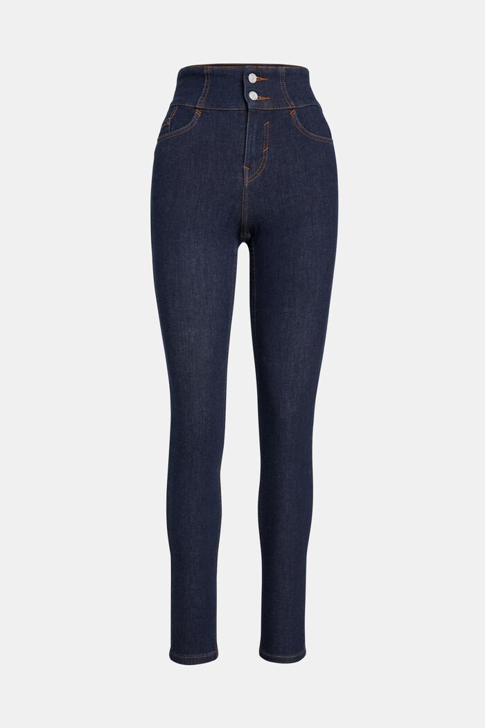 KROPSKONTURERENDE skinny jeans med høj talje og 4-vejs stretch