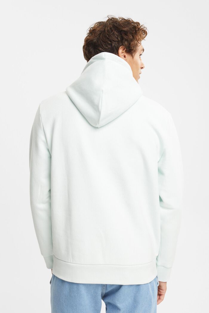 Genanvendte materialer: hoodie med broderet logo, PASTEL BLUE, detail image number 3