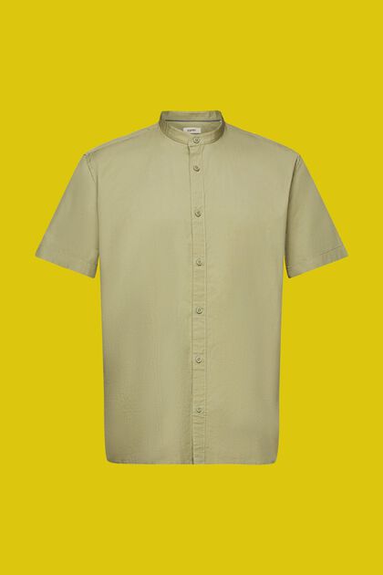 Bomuldsskjorte med standkrave