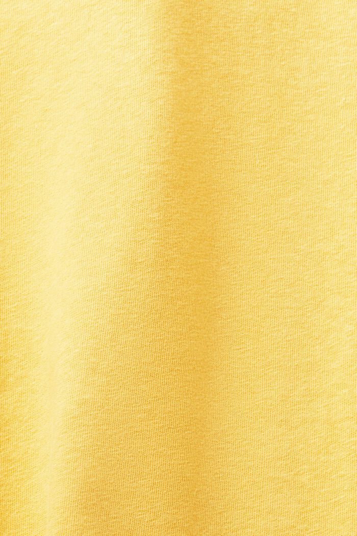 Poloskjorte i bomuld og hør, SUNFLOWER YELLOW, detail image number 5