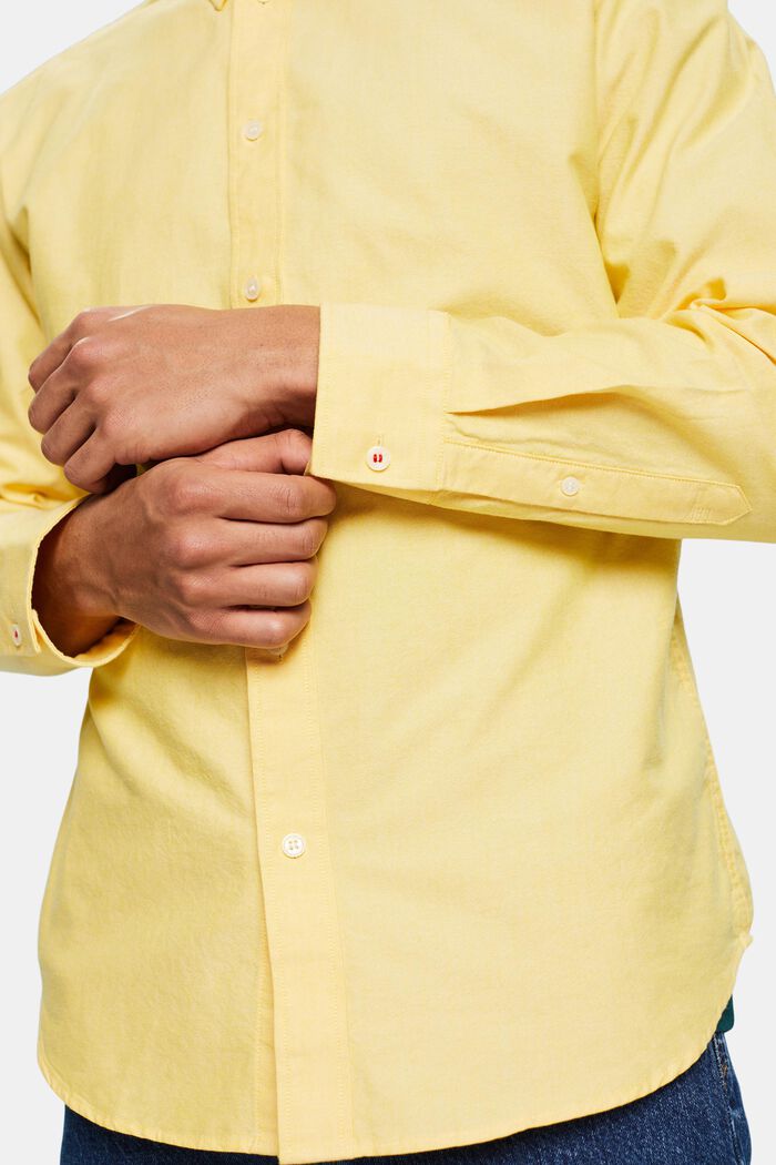 Oxfordskjorte i bomuld, YELLOW, detail image number 3