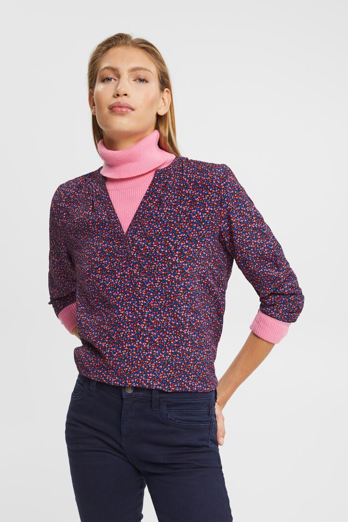 Bluse med mønster, LENZING™ ECOVERO™, PURPLE COLORWAY, detail image number 0