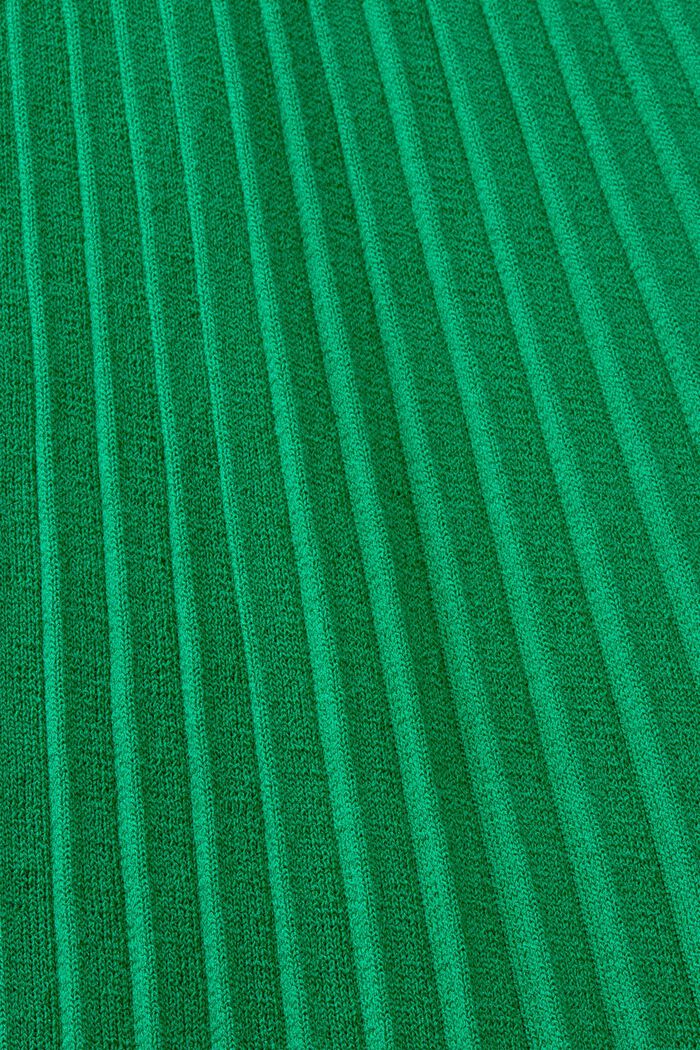 Plisseret midikjole med mock-rullekrave og korte ærmer, EMERALD GREEN, detail image number 4