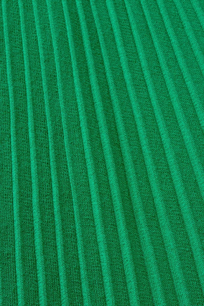 Plisseret midikjole med mock-rullekrave og korte ærmer, EMERALD GREEN, detail image number 4