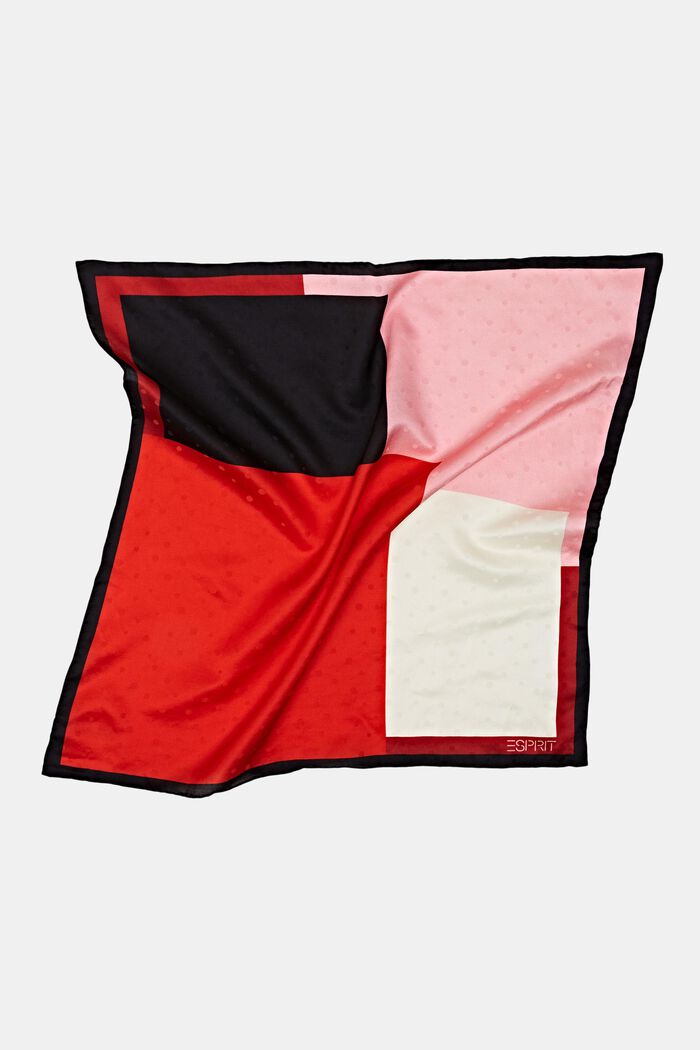 Firkantet bandana i silkemiks med print, RED, detail image number 1