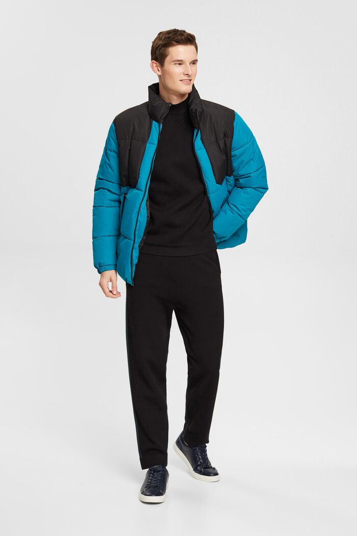 Sweater med mock-rullekrave, LENZING™ ECOVERO™, BLACK, detail image number 1