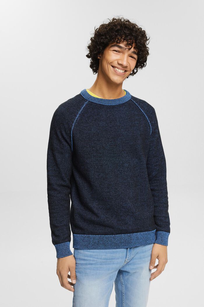 Meleret striksweater, NAVY, detail image number 0