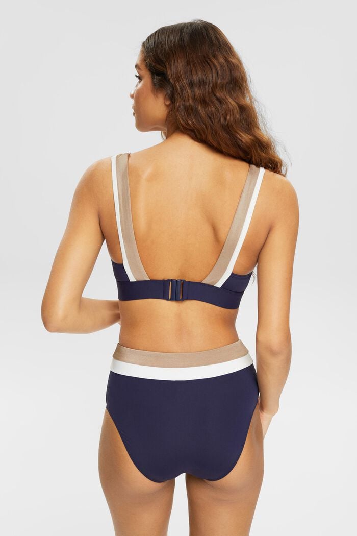 Trefarvet polstret bikinitop, NAVY, detail image number 2