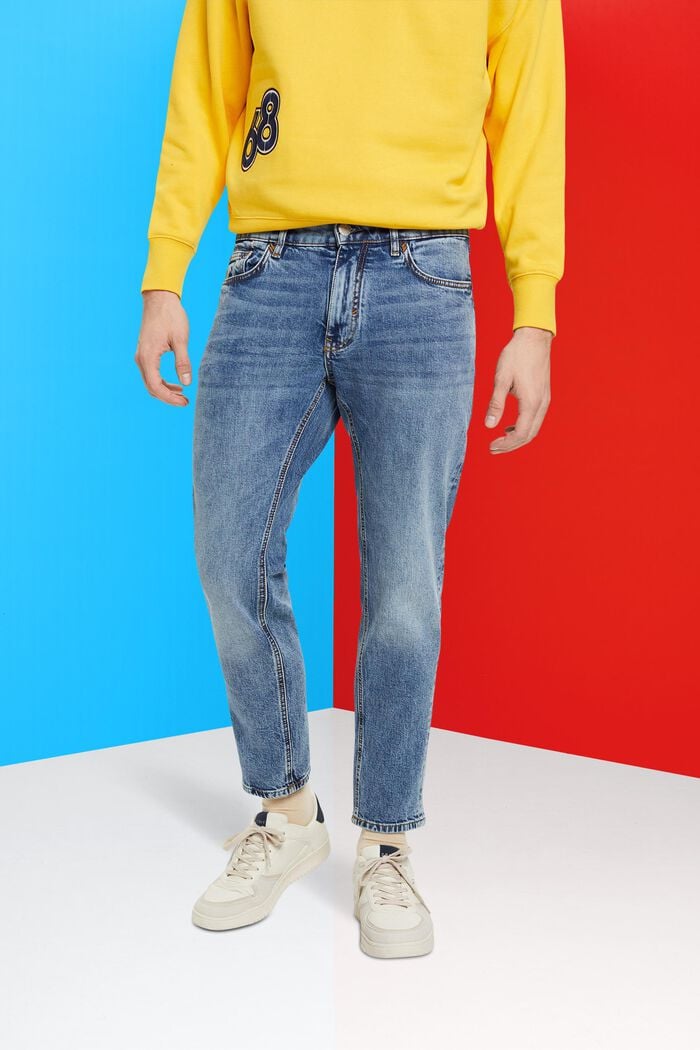 Jeans i en afslappet slim fit-pasform, BLUE LIGHT WASHED, detail image number 0