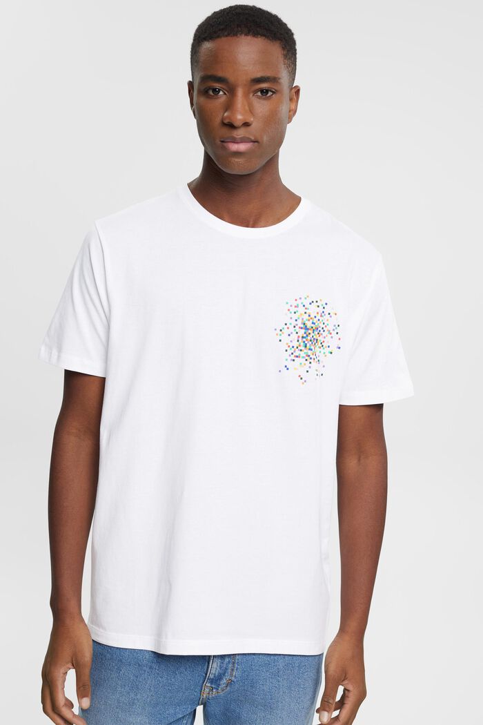 T-shirt med print på brystet, WHITE, detail image number 0