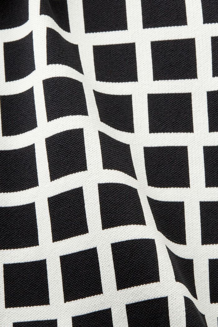 Cropped sweater tee med jacquard-mønster, BLACK, detail image number 5