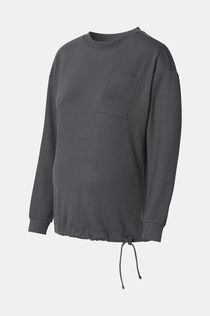 Genanvendte materialer: Sweatshirt med indvendig snor, CHARCOAL GREY, detail image number 4