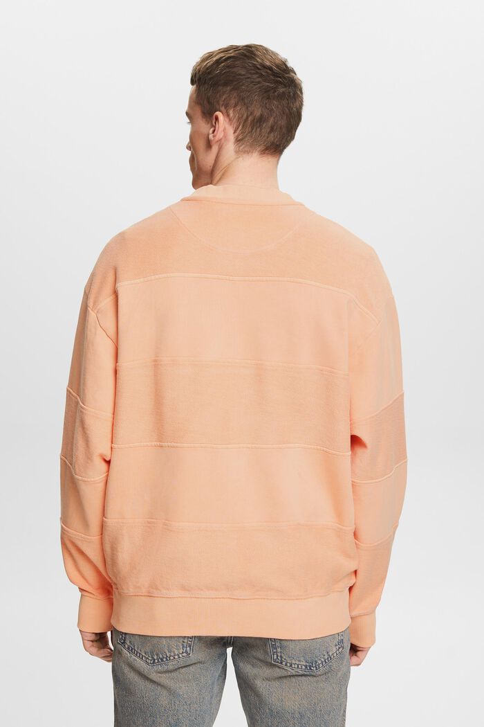 Tekstureret sweatshirt i økologisk bomuld, PASTEL ORANGE, detail image number 2