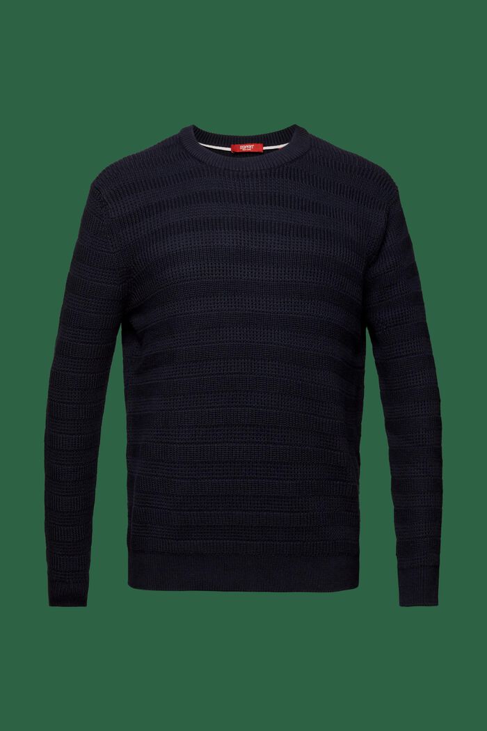 Struktureret sweater med rund hals, NAVY, detail image number 6