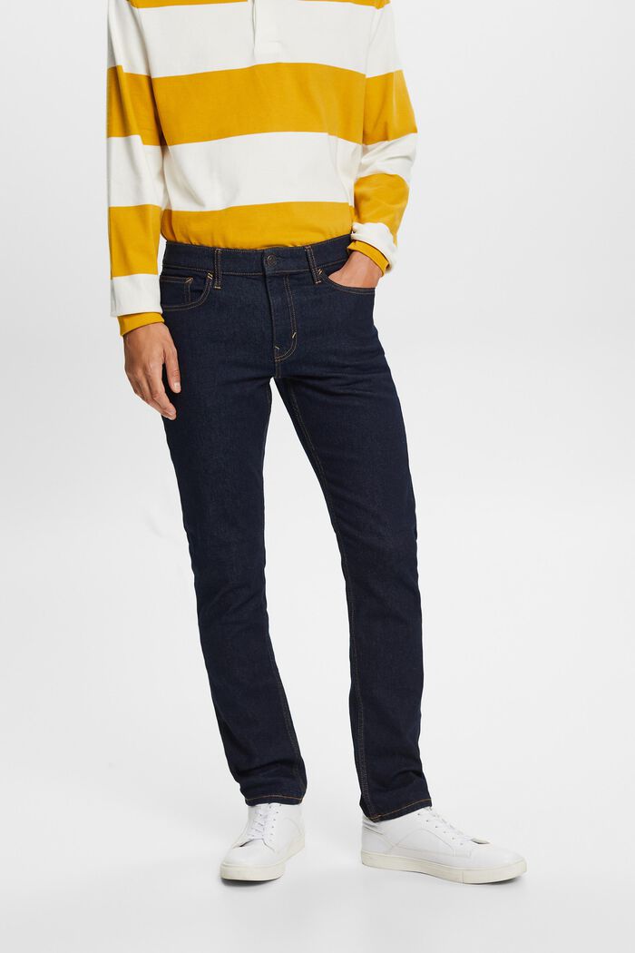 Slim jeans med mellemhøj talje, BLUE RINSE, detail image number 0