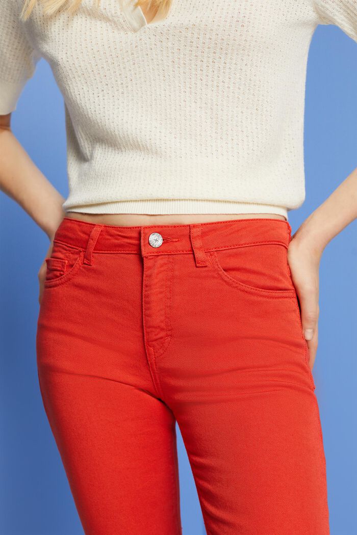 Slim fit-jeans med mellemhøj talje, ORANGE RED, detail image number 2