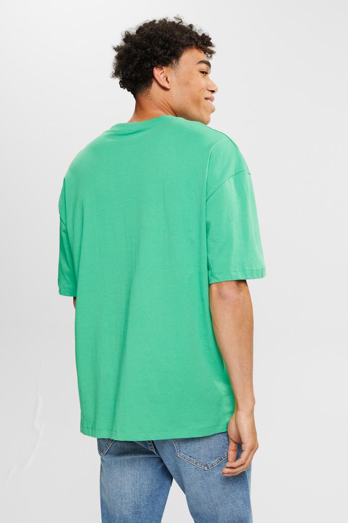 Jersey-T-shirt med stort rygmærke, GREEN, detail image number 3