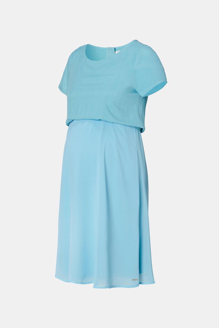 Genanvendte materialer: kjole i lagdelt look, BLUE GREY, detail image number 1