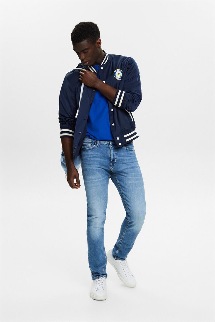 Slim jeans med mellemhøj talje, BLUE LIGHT WASHED, detail image number 1