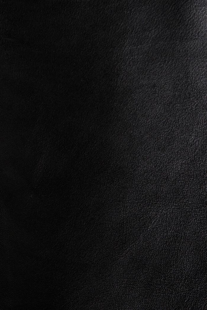 Oversized overshirt i læder, BLACK, detail image number 5
