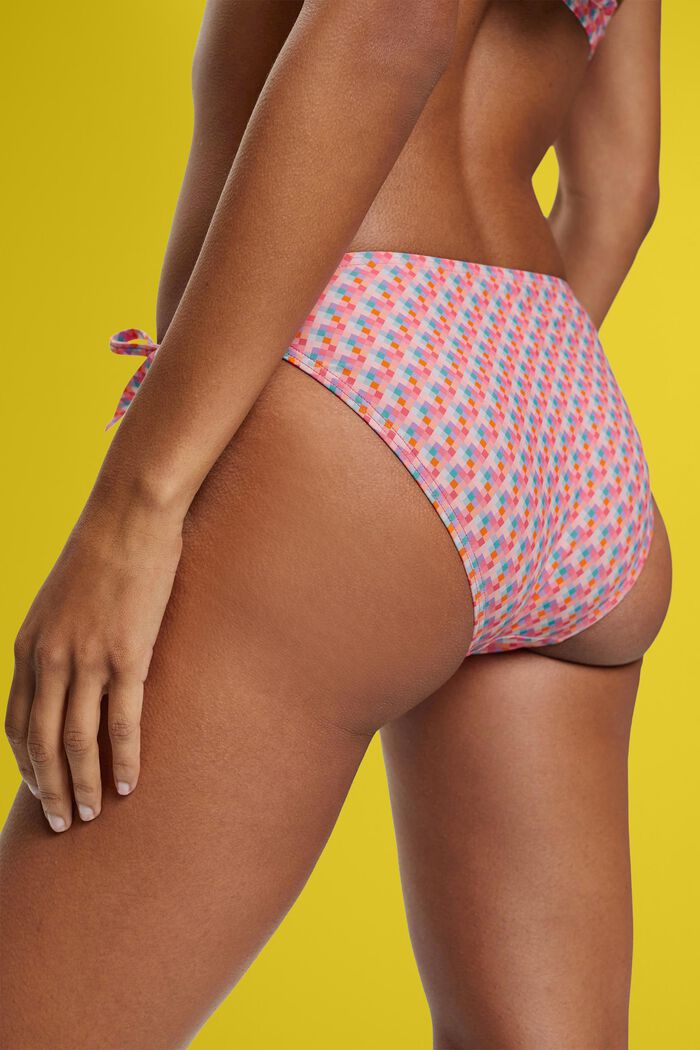 Multifarvede bikinitrusser med bindebånd, PINK FUCHSIA, detail image number 3