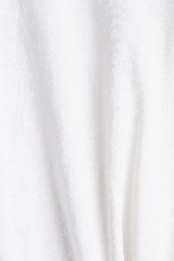 I hørmix: langærmet med knapstolpe, WHITE, detail image number 4