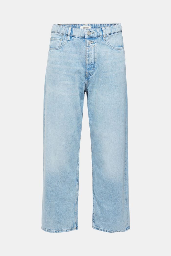 Jeans med løs pasform i bæredygtig bomuld, BLUE BLEACHED, detail image number 7