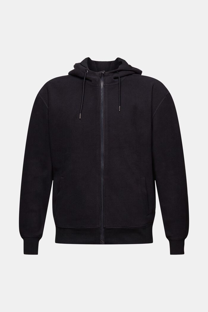 Fleece-sweatshirt med hætte, BLACK, detail image number 6