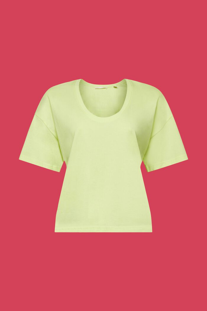Cropped oversized T-shirt, 100 % bomuld, LIME YELLOW, detail image number 6