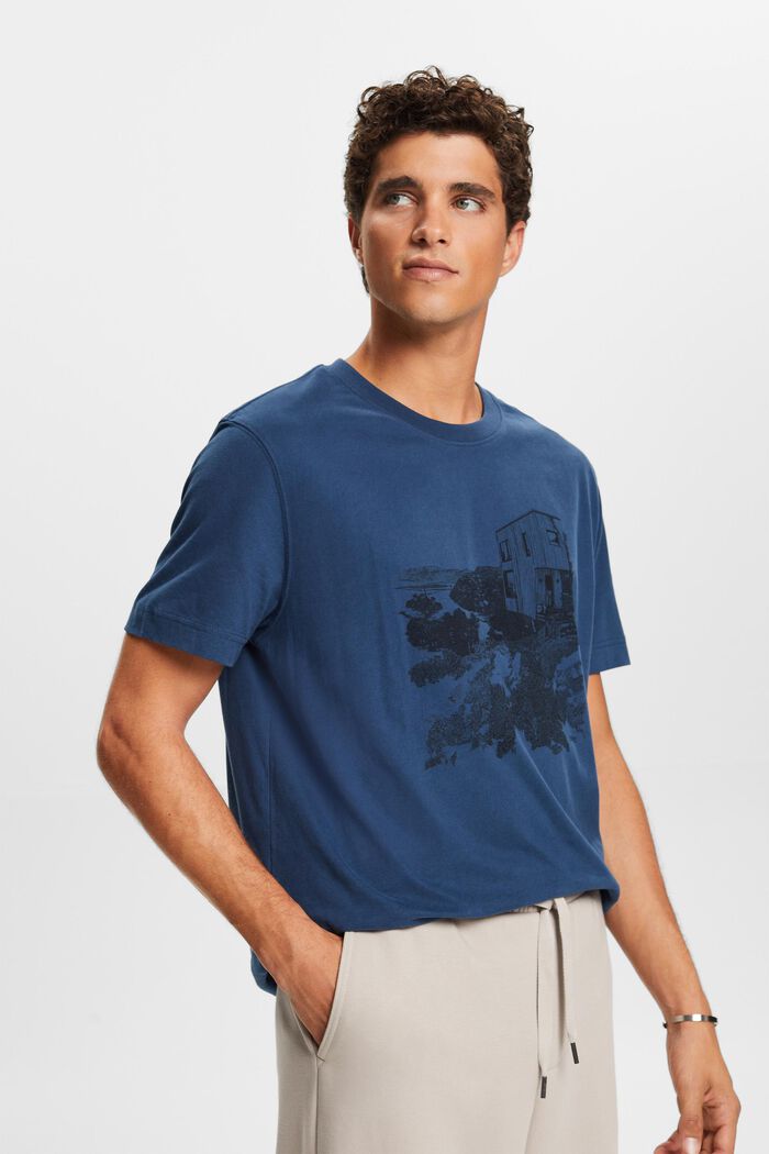 T-shirt med grafisk print, BLUE, detail image number 2