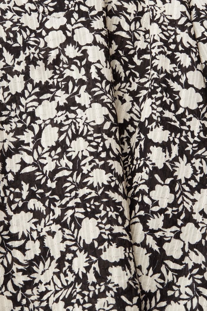 Mønstret bluse med 3/4-ærmer, BLACK, detail image number 4
